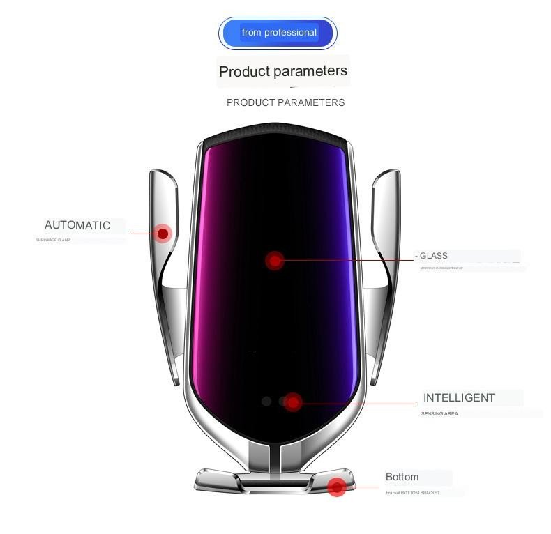 10W Car Wireless Charger & Phone Holder S5 - Mobyflex