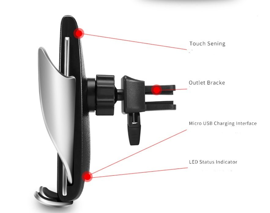 10W Car Wireless Charger & Phone Holder S5 - Mobyflex