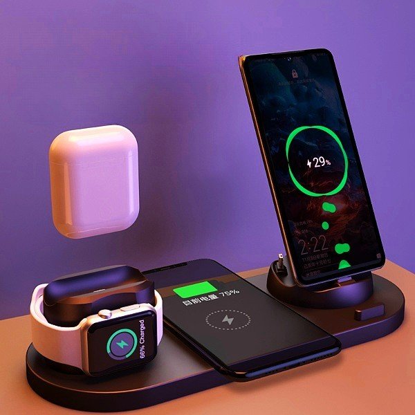 6-in-1 Wireless Charger for iPhone & Devices - Mobyflex